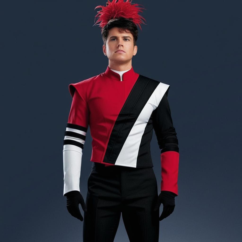 Stunning Male Marching Band Uniform with Unique Color Combination