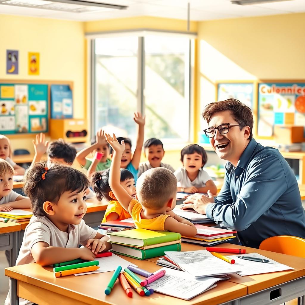 An engaging and colorful image for a primary school teacher's story