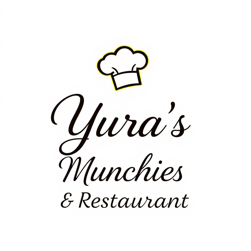 An eye-catching yellow outlined logo featuring a large capital 'Y' in elegant italic cursive, representing the word "Yura's"