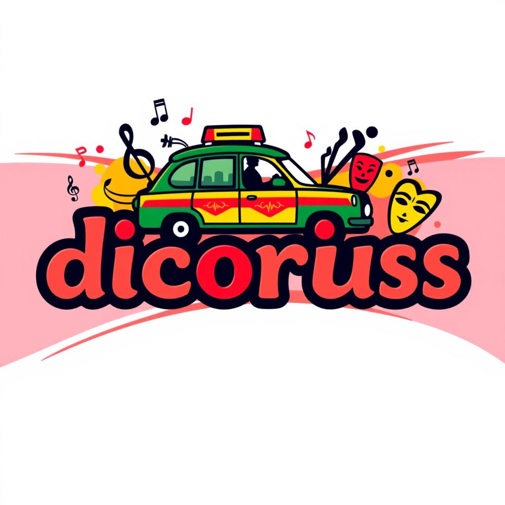 A vibrant and colorful logo design featuring the word "dicoriuss", artistically integrated with elements representing Bolivian culture