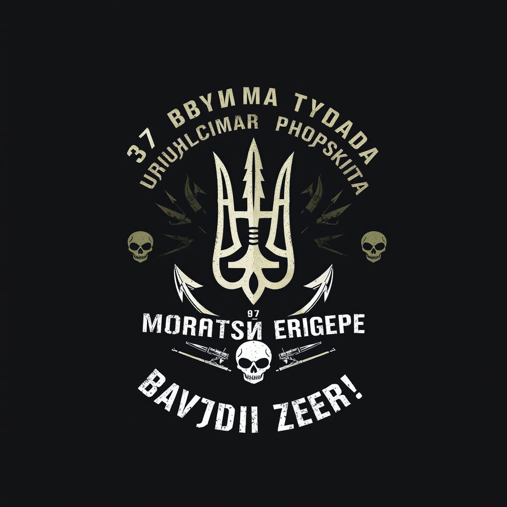 A military-style T-shirt design for the 37th Marine Brigade of Ukraine, inspired by U