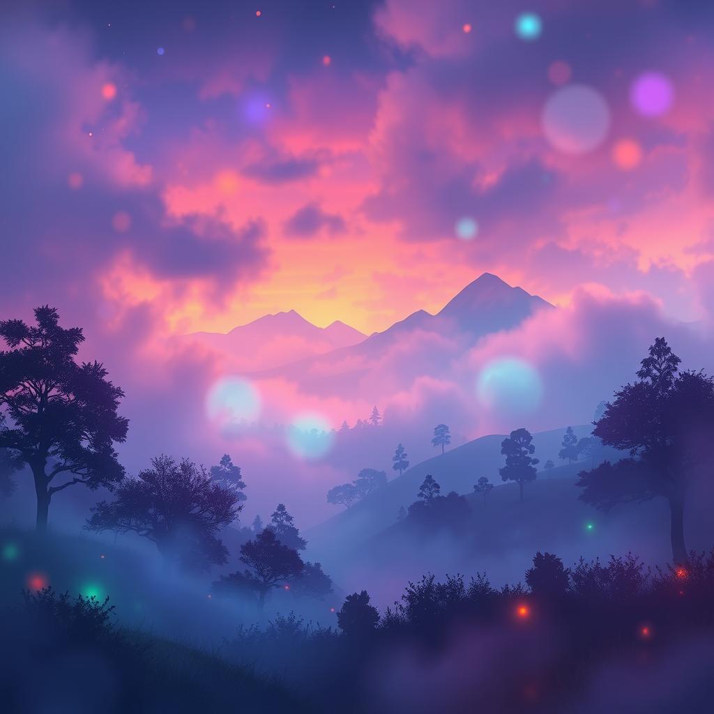 A vibrant and captivating animated scene incorporating elements of beauty and mystery