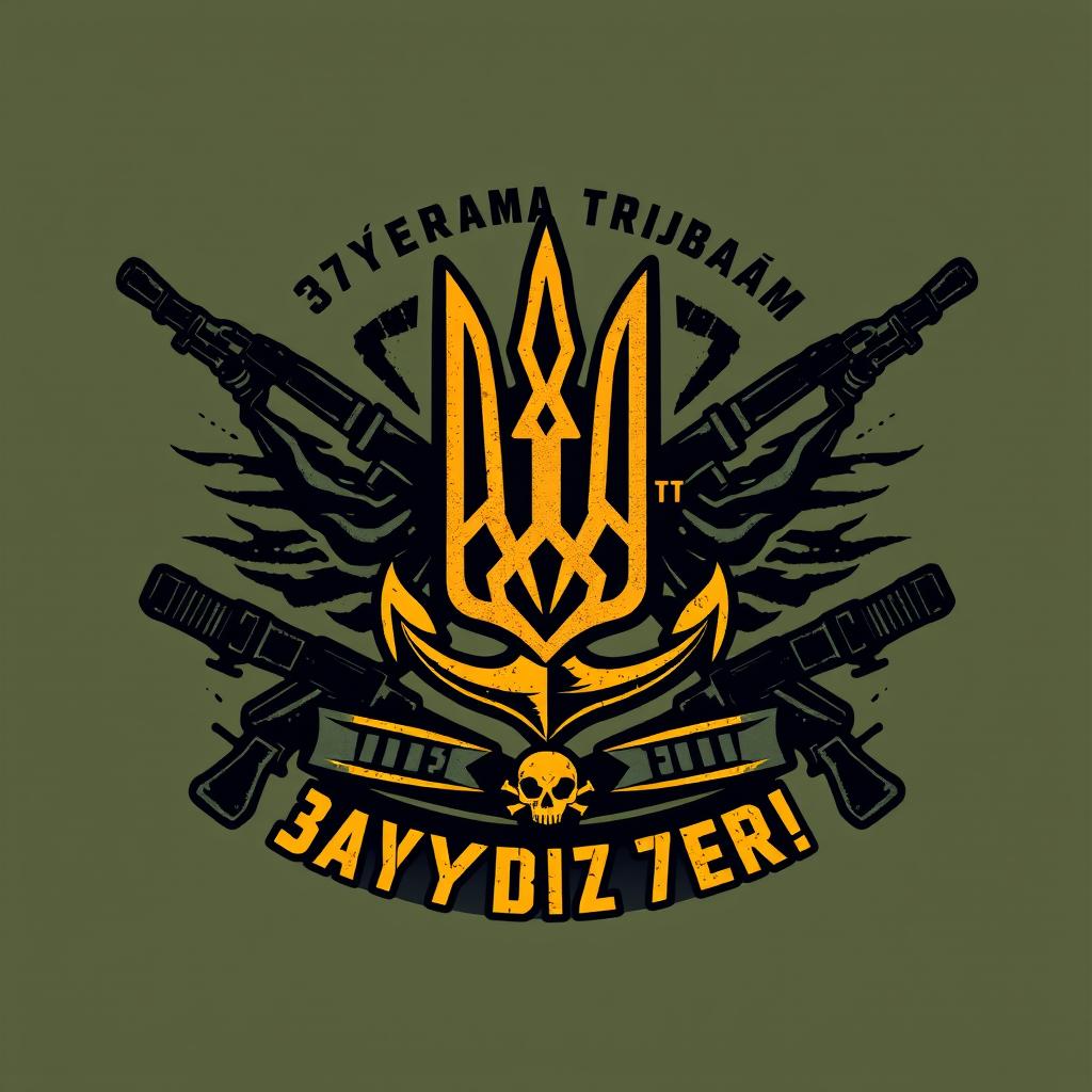 A military-style T-shirt design for the 37th Marine Brigade of Ukraine, drawing inspiration from U