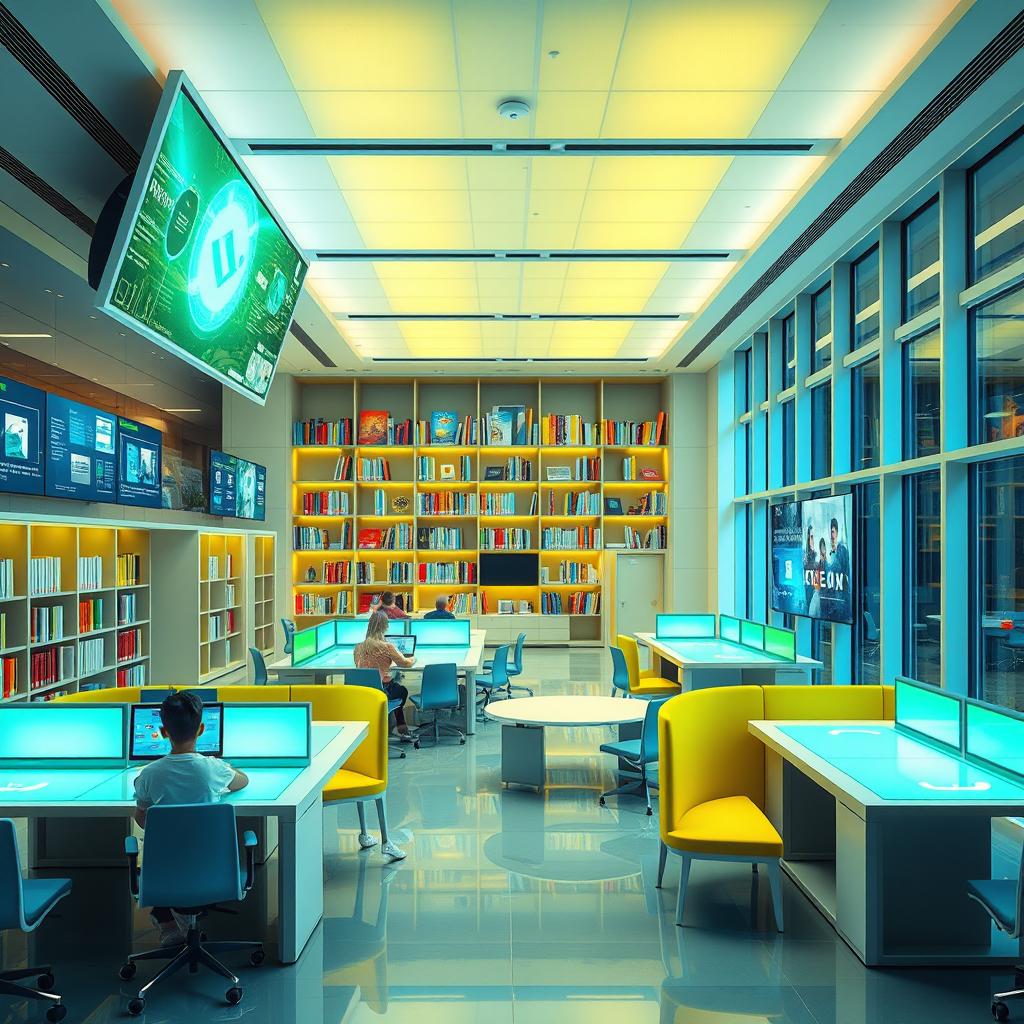 A cutting-edge digital library within a classroom context, exemplifying the future of education