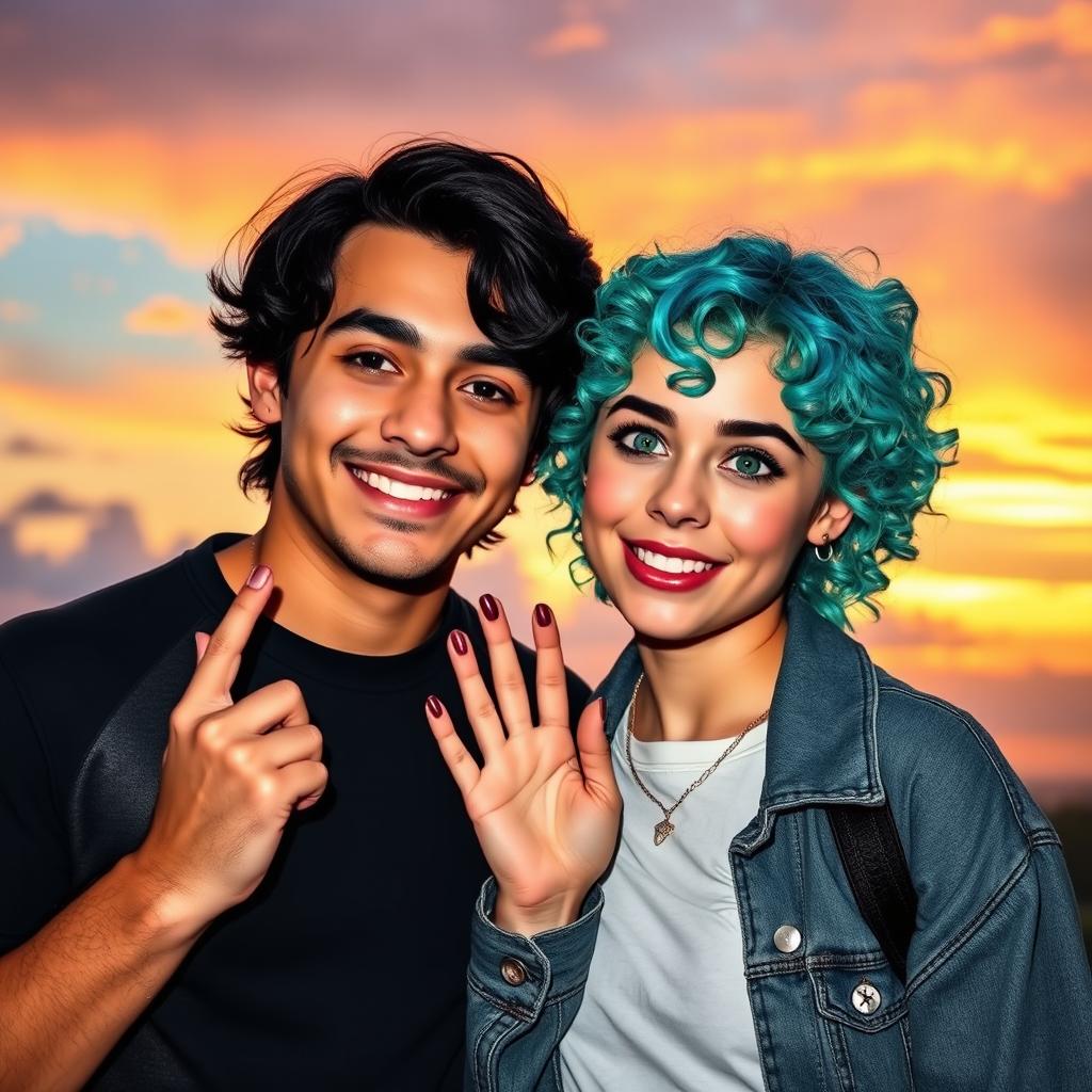 A captivating image of two people, blending their features harmoniously