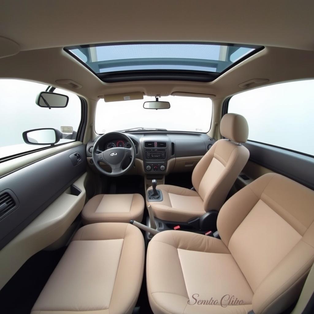 A detailed view of the interior of a 2005 Daewoo Cielo showcasing its ergonomic design