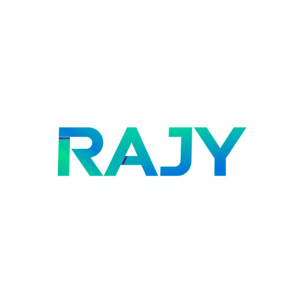 A modern and sleek logo design featuring the word 'RAJY'