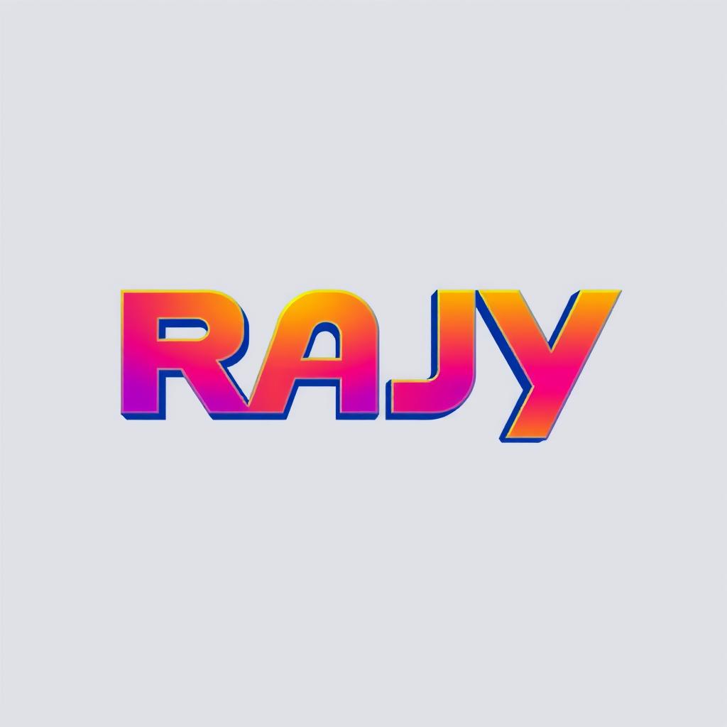 A creative logo design featuring the word 'RAJY' in a unique and modern style, with letters seamlessly combined