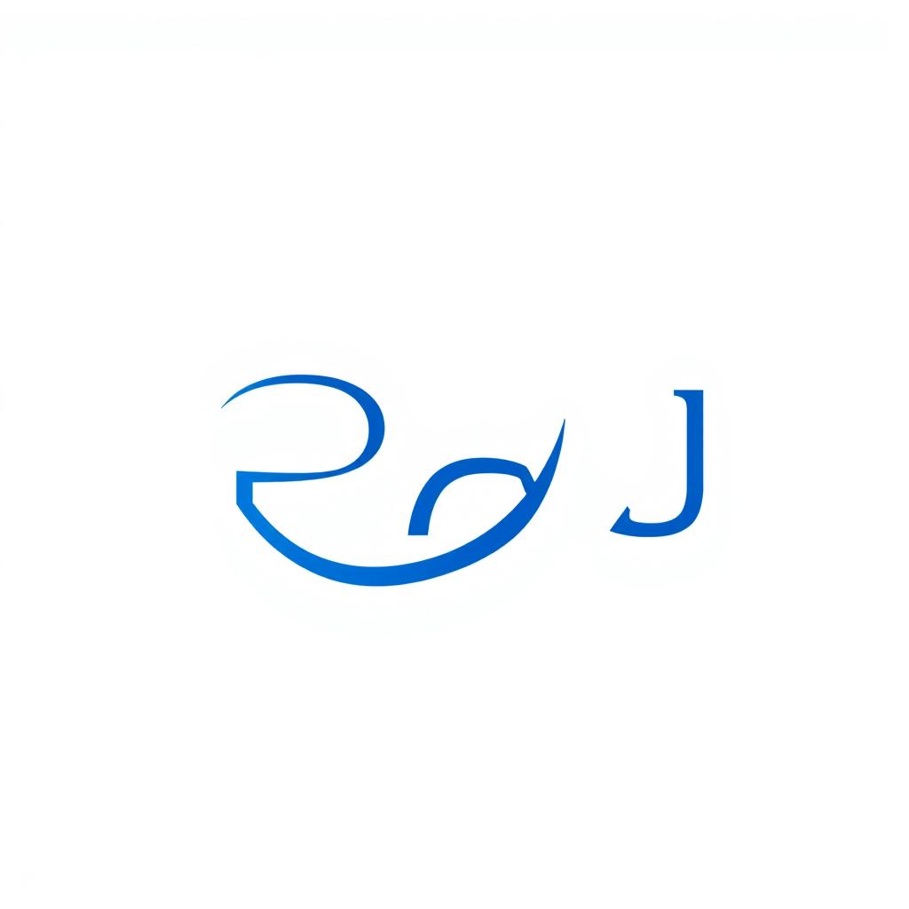 A modern and sleek logo design for the text 'RAJ' where the 'J' is creatively combined with a 'Y'