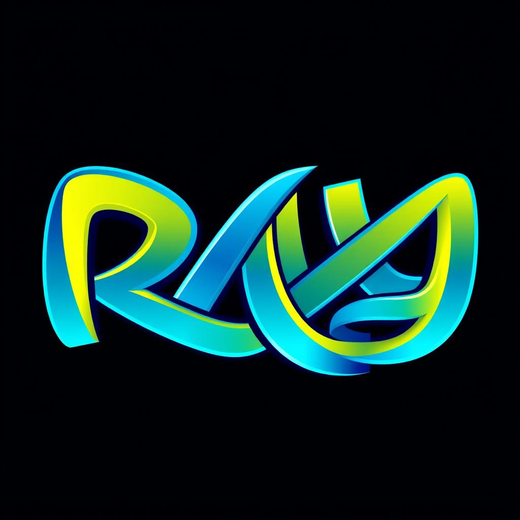 A stylized logo design featuring the word 'RAY' with all letters creatively merged into a single, cohesive form