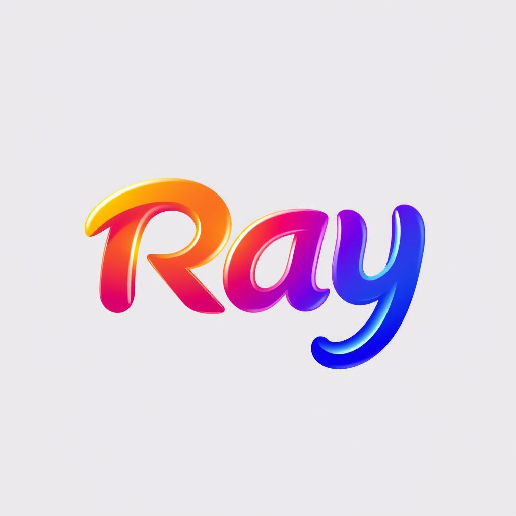 An artistic representation of the word 'Ray' with all letters creatively merged