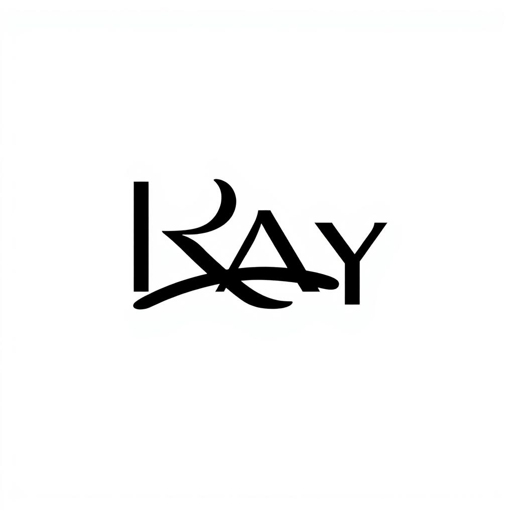 The logo for "RAY" designed with the letters R, A, and Y merged elegantly, ensuring the individual shapes of the letters remain identifiable but visually unified