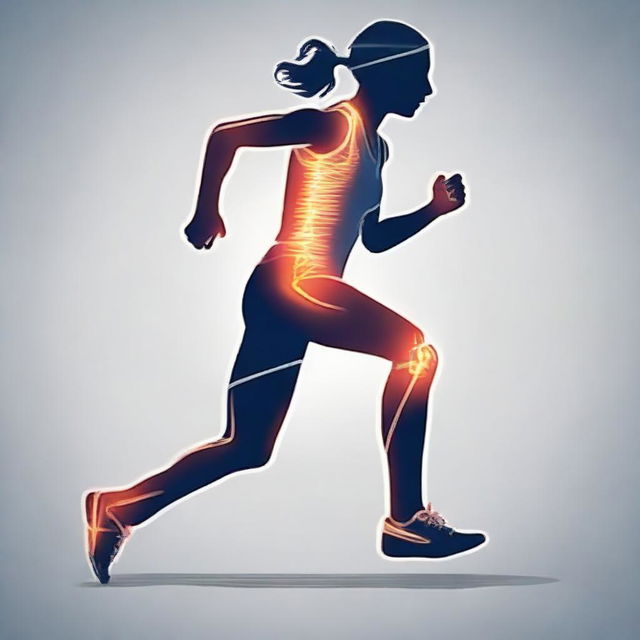 Illustration of a person wincing in pain with their knee or ankle highlighted, showing an injury while they were running