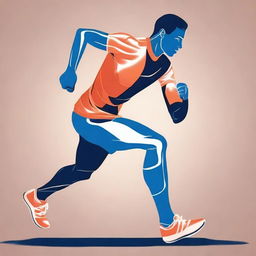 Illustration of a person wincing in pain with their knee or ankle highlighted, showing an injury while they were running