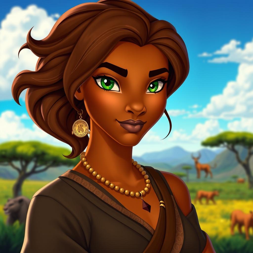 A stunning rendition of Nala from The Lion King, reimagined as a human character
