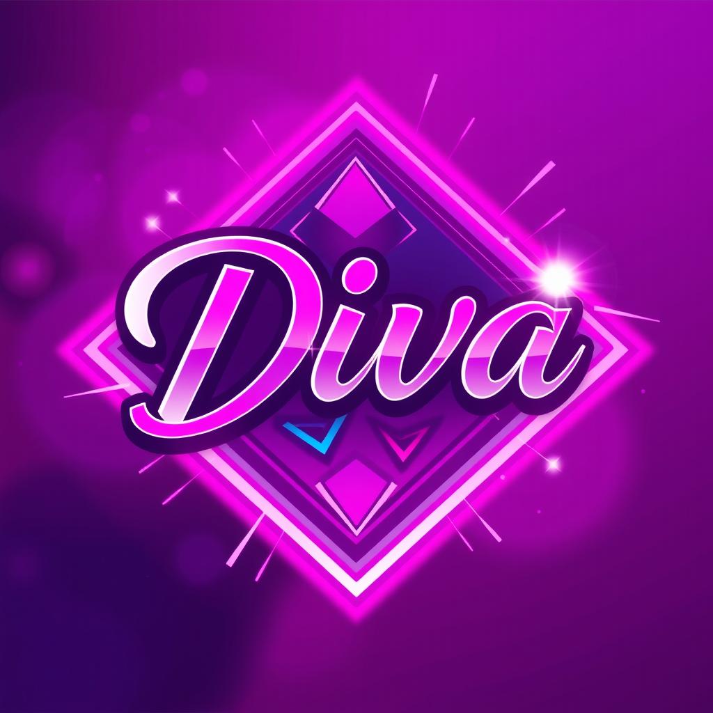 A vibrant and eye-catching streaming alert graphic featuring the name 'Diva' in a stylish, modern font