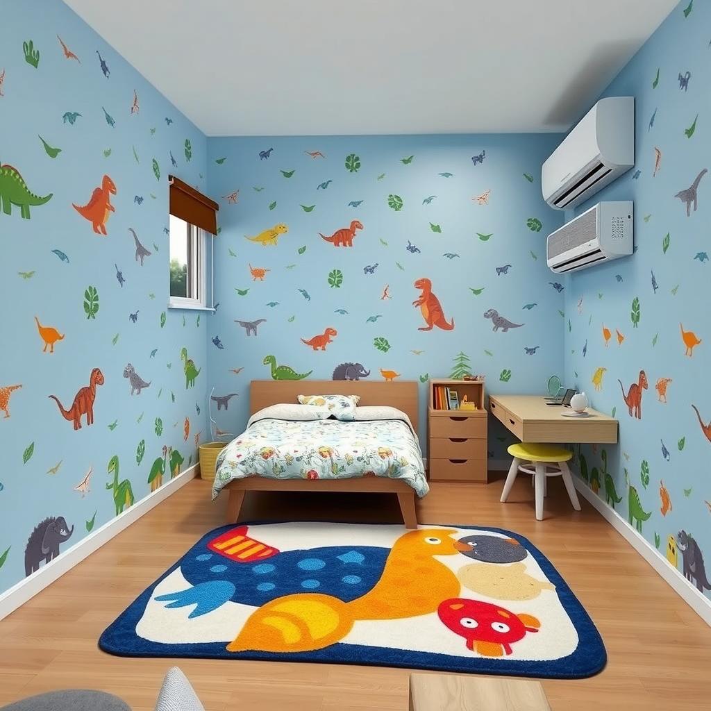 A room designed for a 4-year-old boy, measuring 3 meters by 4 meters