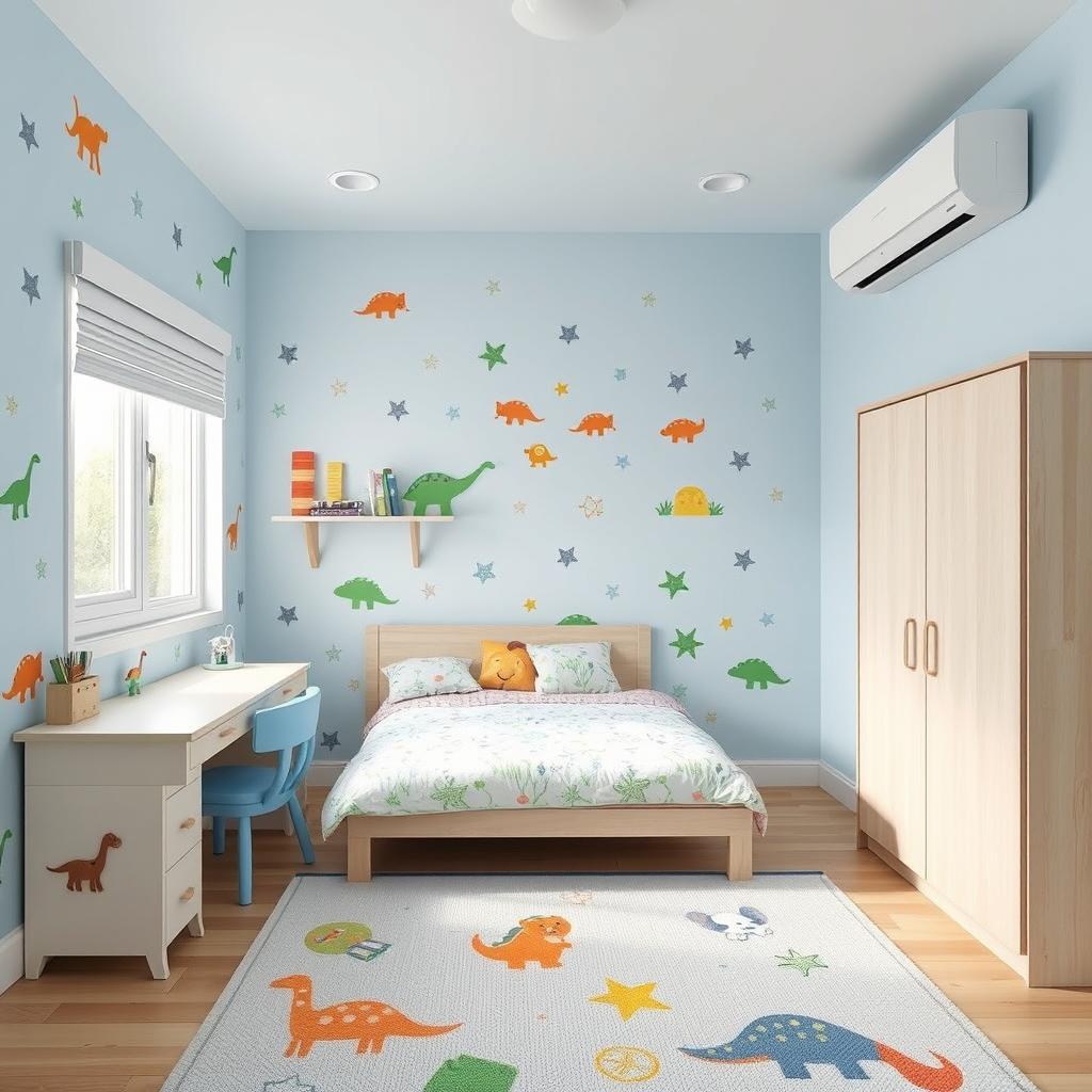 A children's bedroom designed for a 4-year-old boy measuring 3 meters by 4 meters