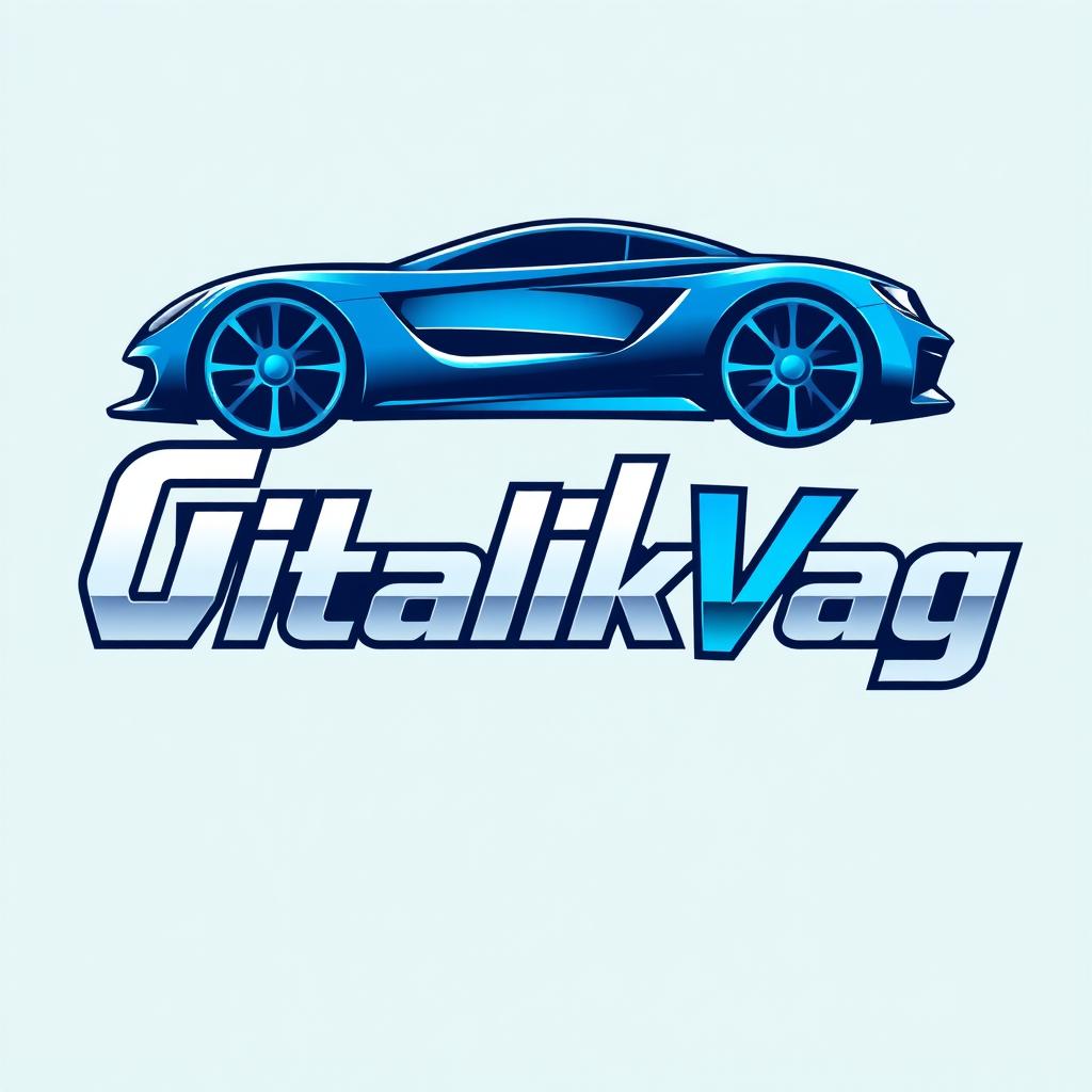 A modern and stylish logo for 'GarageVitalikVag', featuring a sleek, abstract design that combines automotive elements with a sense of innovation and technology