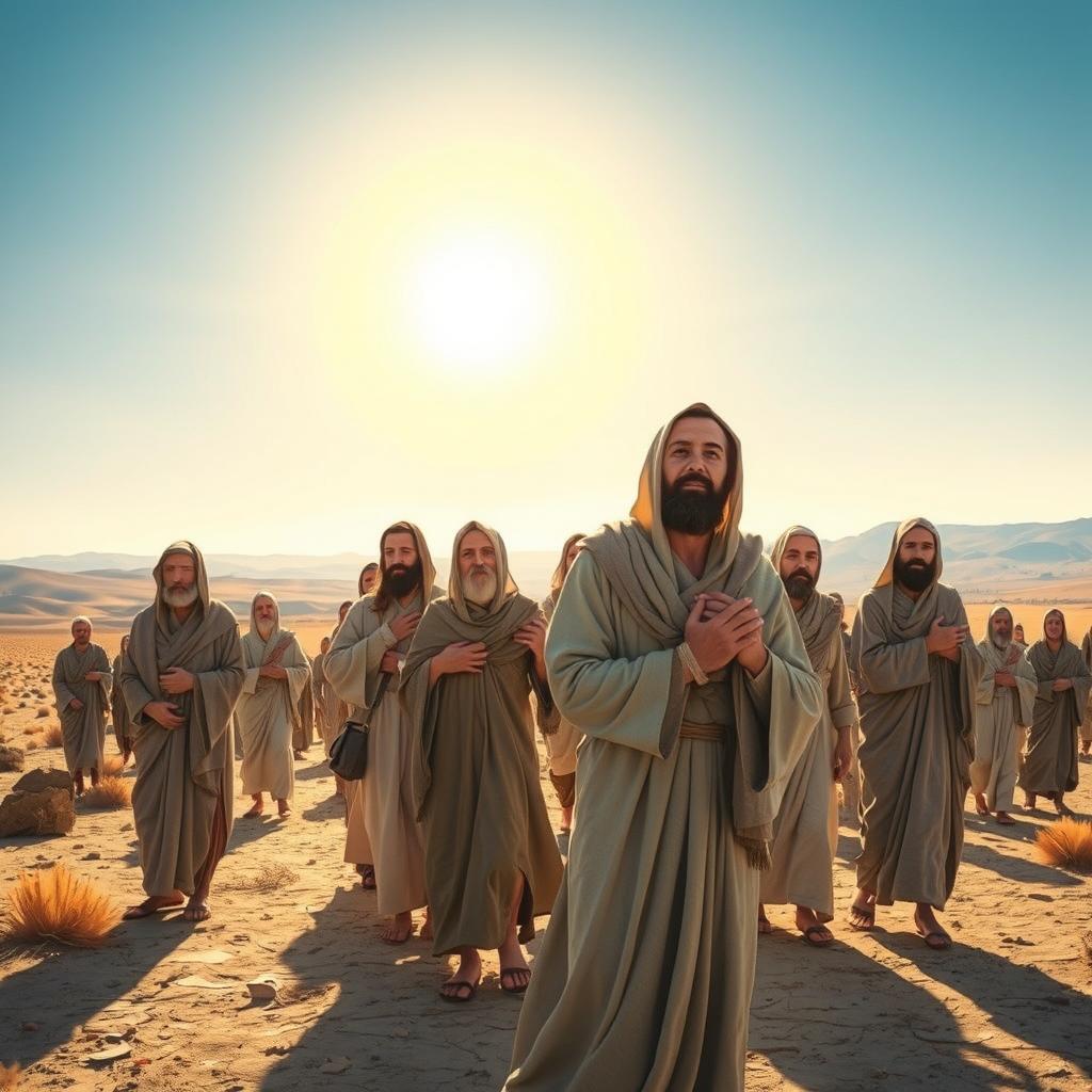 An artistic representation of a Biblical scene featuring lepers, depicted with compassion and humanity