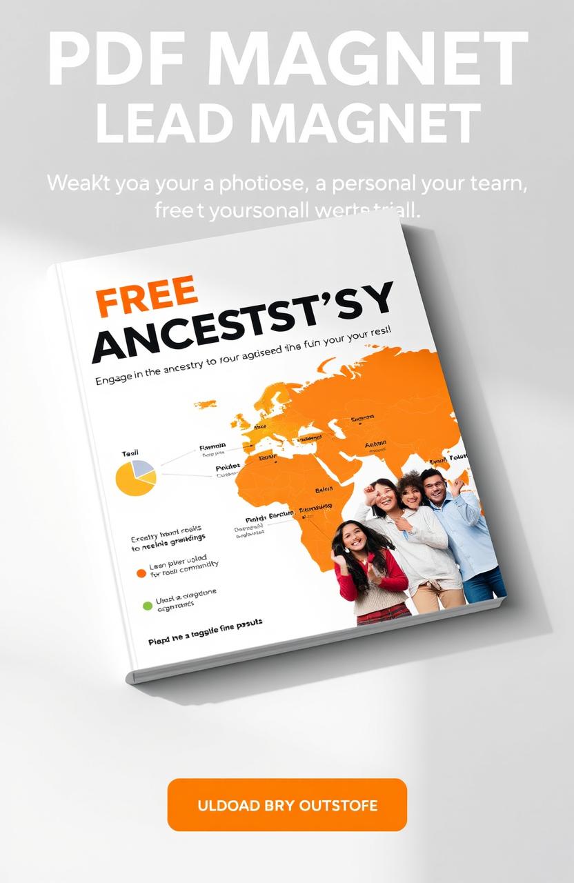 An eye-catching PDF lead magnet designed to attract users to engage in a free ancestry test