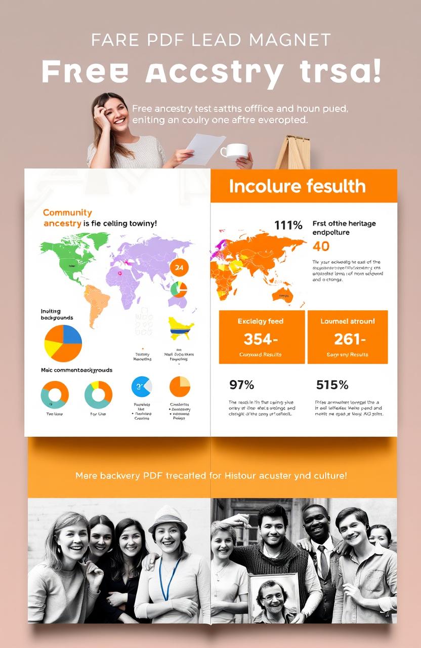 A vibrant and engaging PDF lead magnet design for a free ancestry test offering