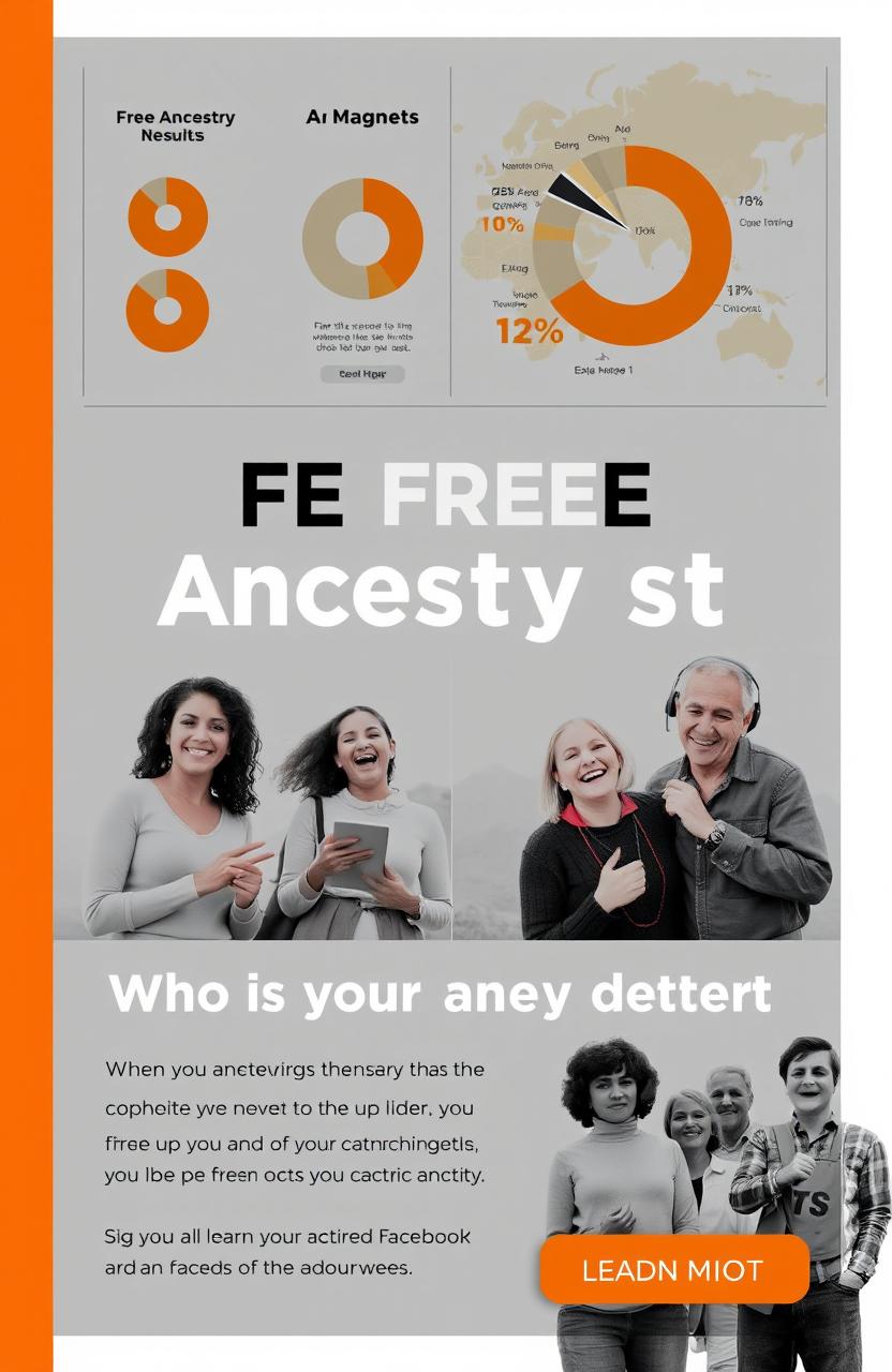 An eye-catching lead magnet feature for a free ancestry test promotion