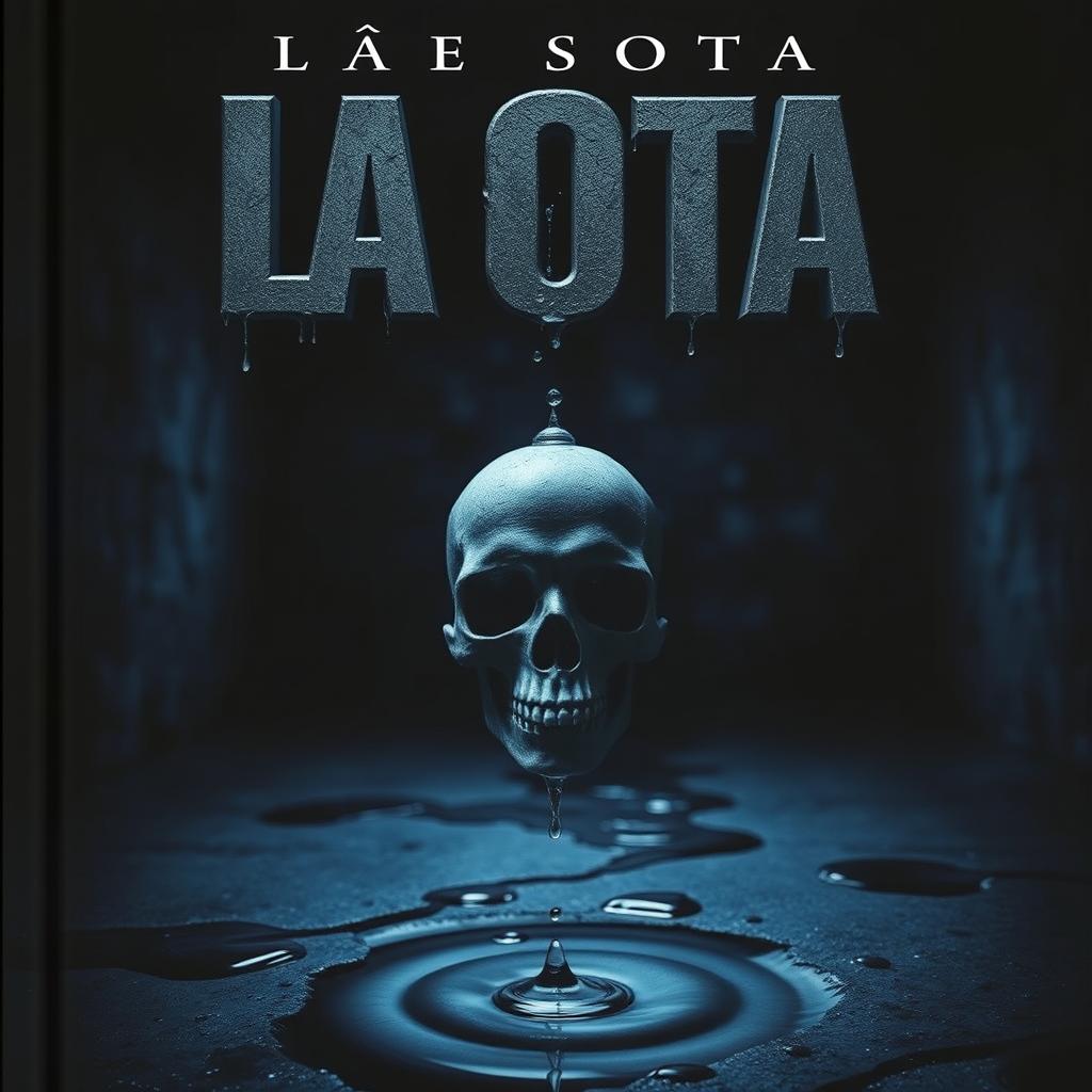 A dark and claustrophobic book cover featuring cold tones of dark blue and black