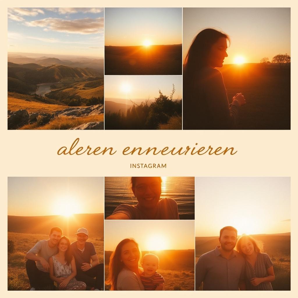 An Instagram account named 'Goldene Erinnerungen' featuring stunning, golden-hued photographs capturing nostalgic moments