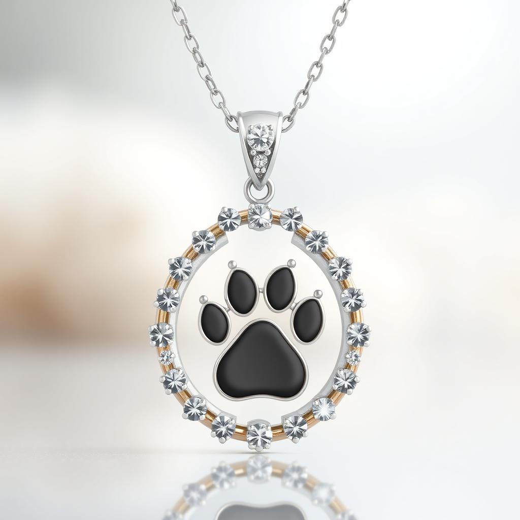 A personalized jewelry design featuring elegant cat paws
