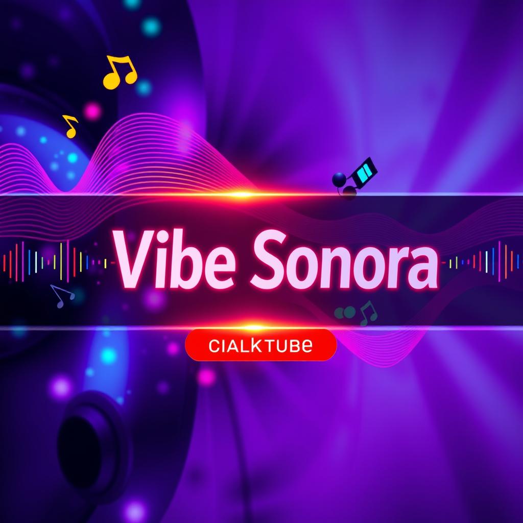 A vibrant and eye-catching YouTube channel banner for 'Vibe Sonora'
