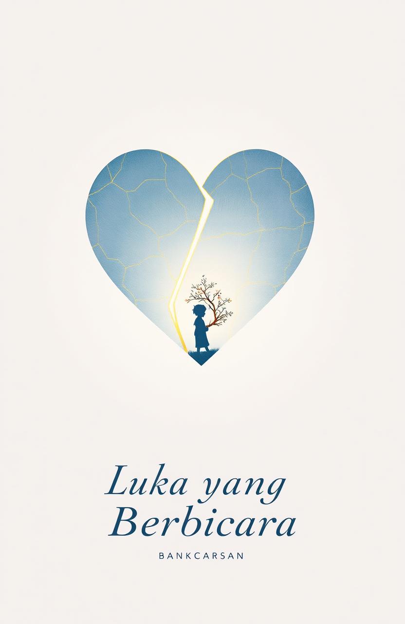 A thoughtful artistic representation capturing an emotional journey, utilizing pastel colors like soft blue, light lavender, and cream with a gradient from dark to light