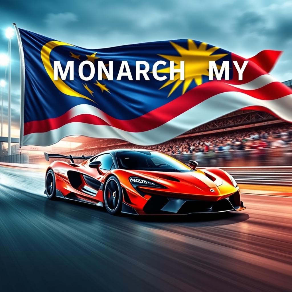A stunning poster showcasing a high-performance supercar racing against a thrilling backdrop