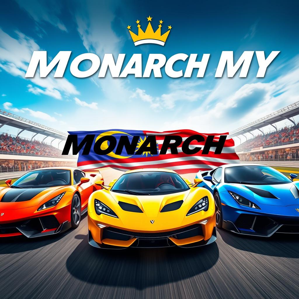 An explosive racing poster featuring six supercars lined up in action, each showcasing sleek designs and vibrant colors that highlight their performance and style
