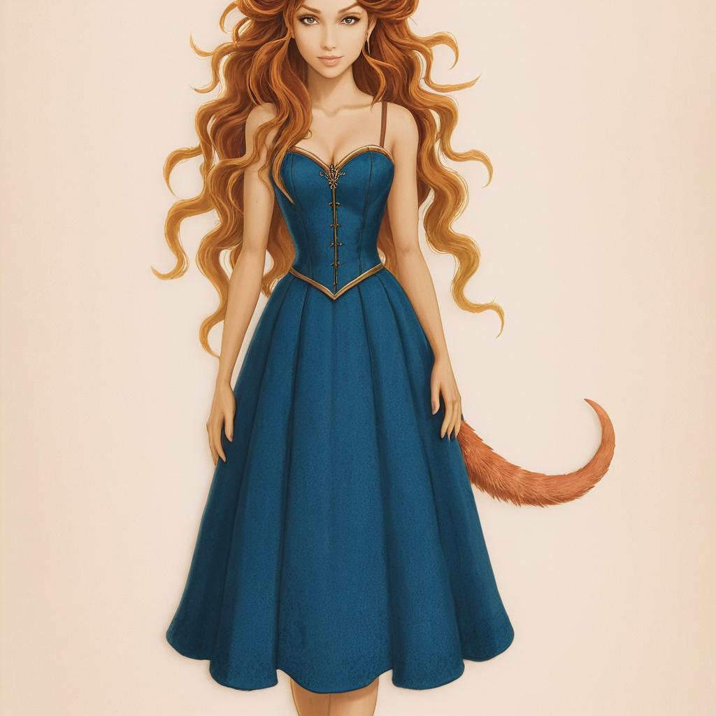 Make a beautiful tail, a grin on your face, and hands with long fingers and claws