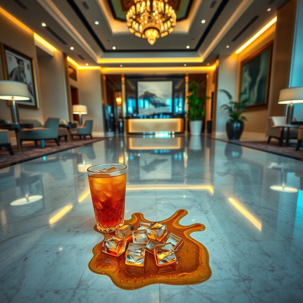 A hotel lobby in Abu Dhabi featuring elegant, modern decor and polished marble floors