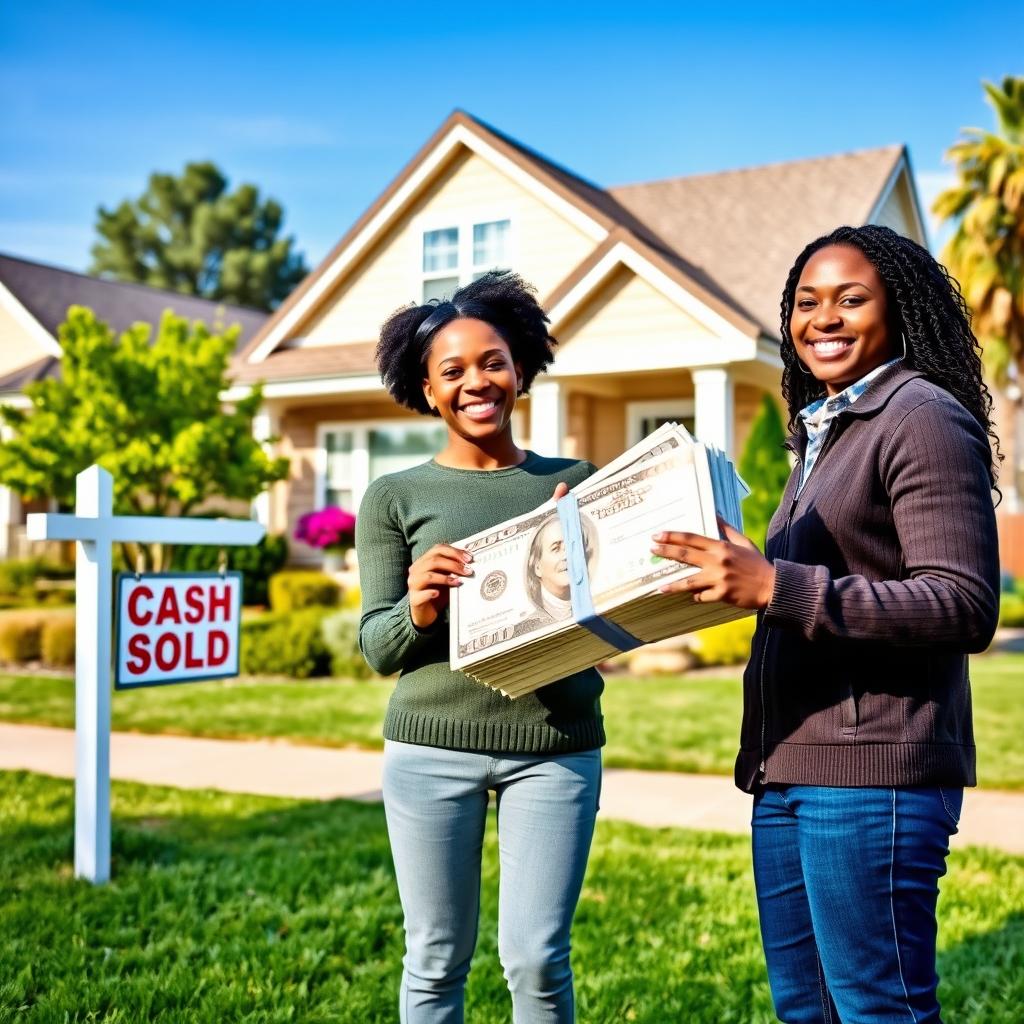 A vibrant and inviting scene depicting a cash home buying process
