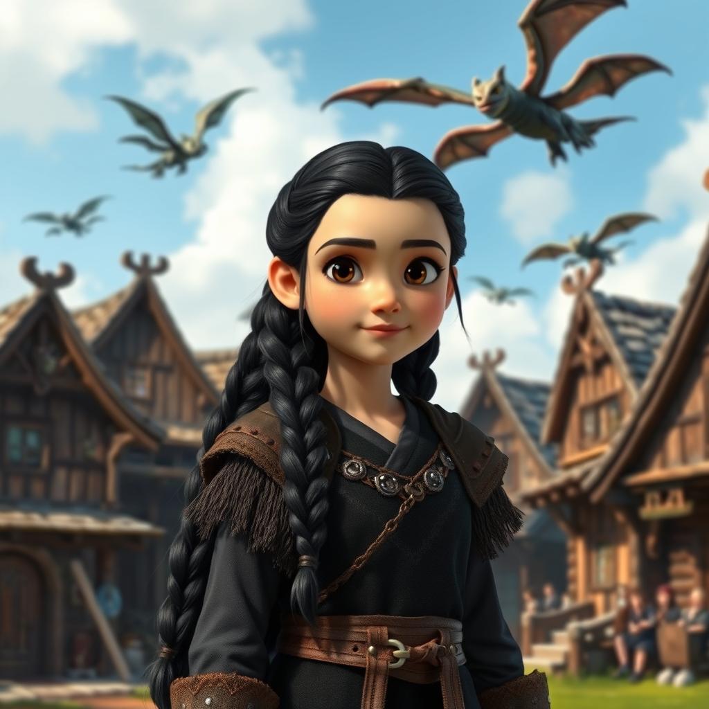 A five-year-old Viking girl inspired by characters from the animated show HTTYD