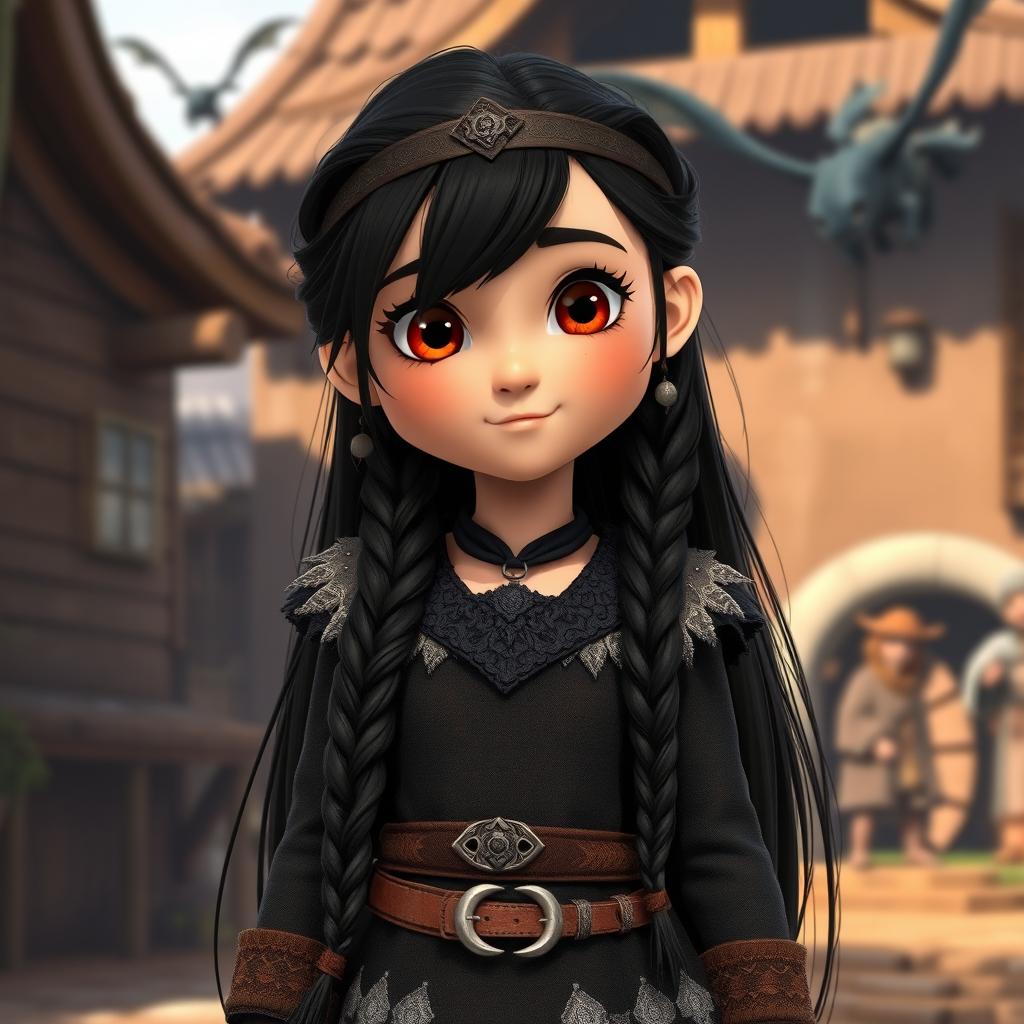 A five-year-old Viking girl inspired by characters from the animated show HTTYD