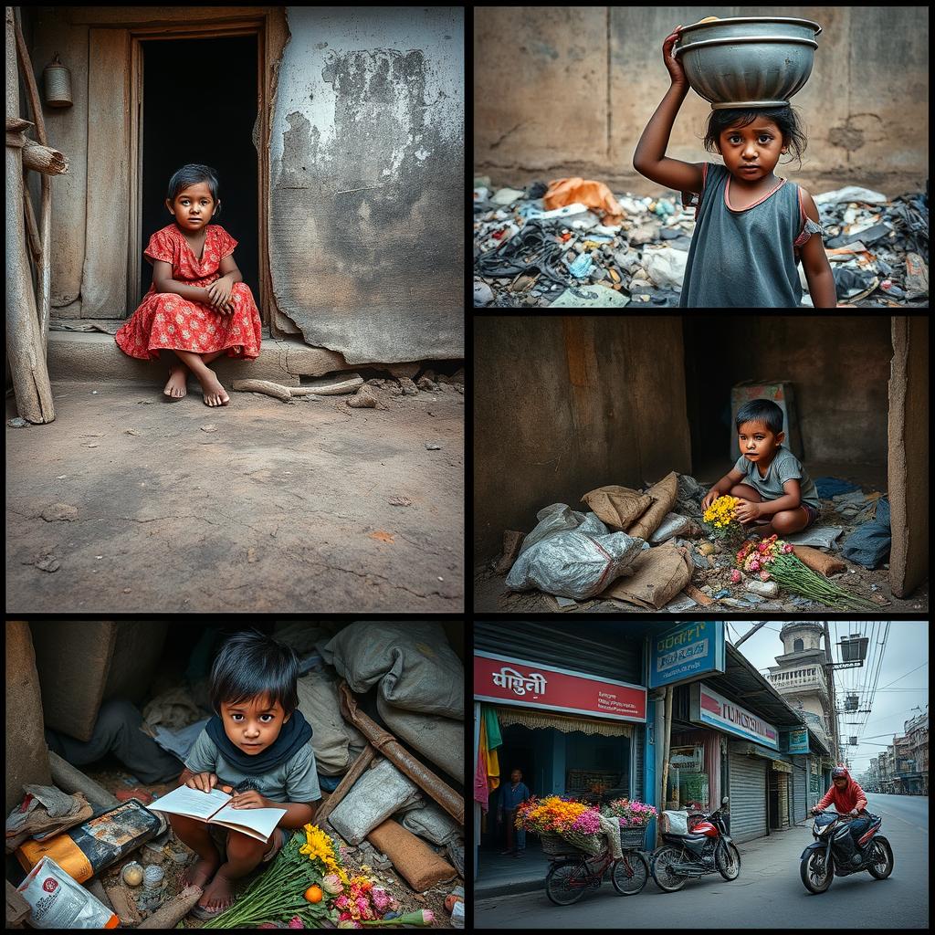 A poignant series of photographs that capture the life and struggles of a young girl living in poverty