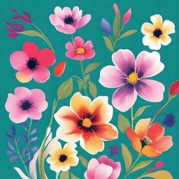 A high-quality book cover featuring a vibrant illustration of flowers