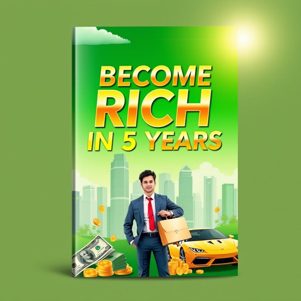 A vibrant eBook cover design illustrating the concept of becoming rich in five years
