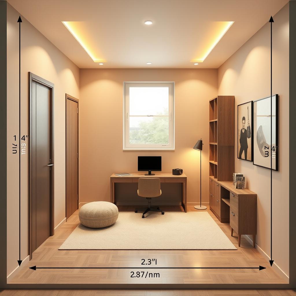 A modern and aesthetically pleasing design for a small room measuring 2
