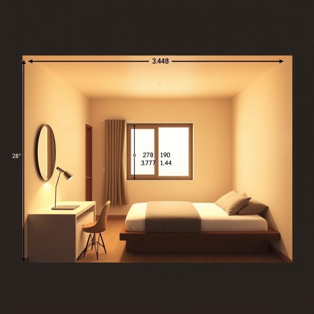 A modern and aesthetically pleasing design for a small room measuring 2