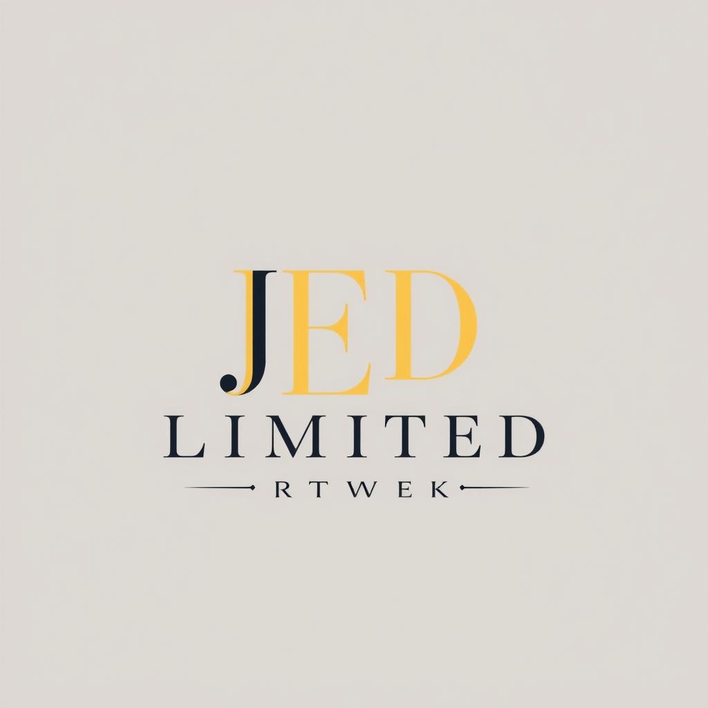 A logo design for a clothing brand featuring the words 'JED Limited Artwear' in an elegant and luxurious style