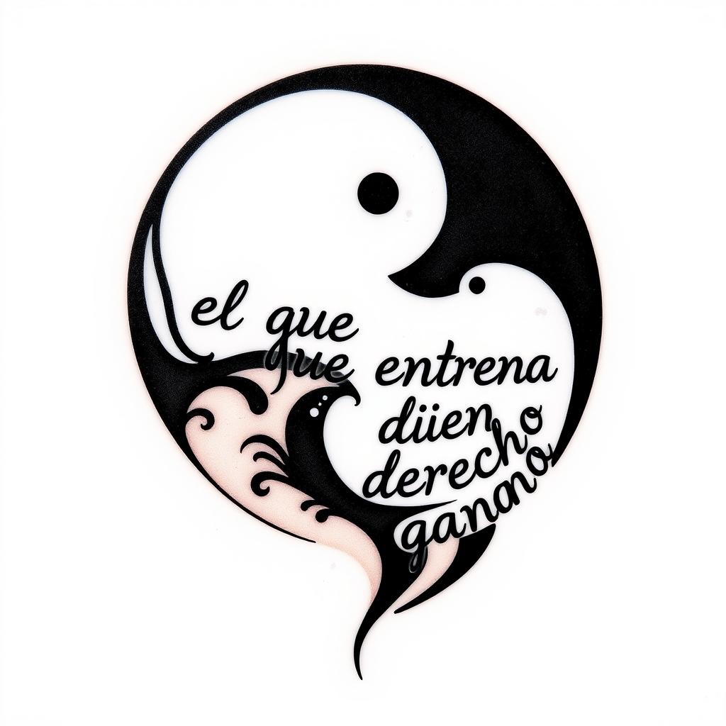 A fresh and captivating tattoo design featuring a redesigned yin-yang symbol, showcasing a fusion of modern aesthetics and traditional elements