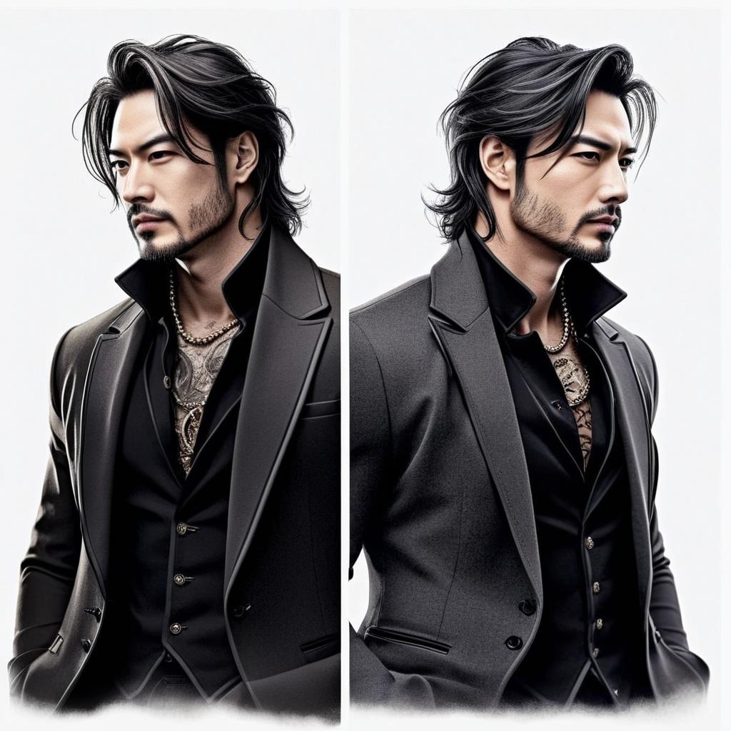 The same man in the same clothes but in a different position.