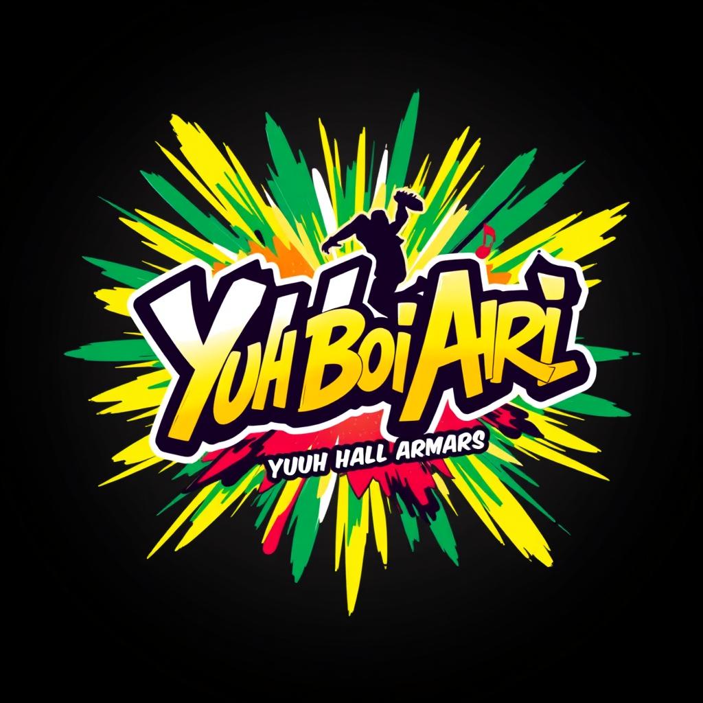 A vibrant and modern logo for a Trinidadian dancehall artist named Yuh Boi Ari