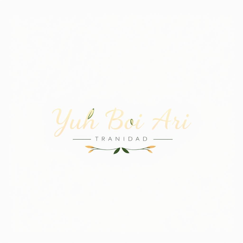 A logo design for a Trinidad artist named Yuh Boi Ari, featuring a simplistic yet elegant style