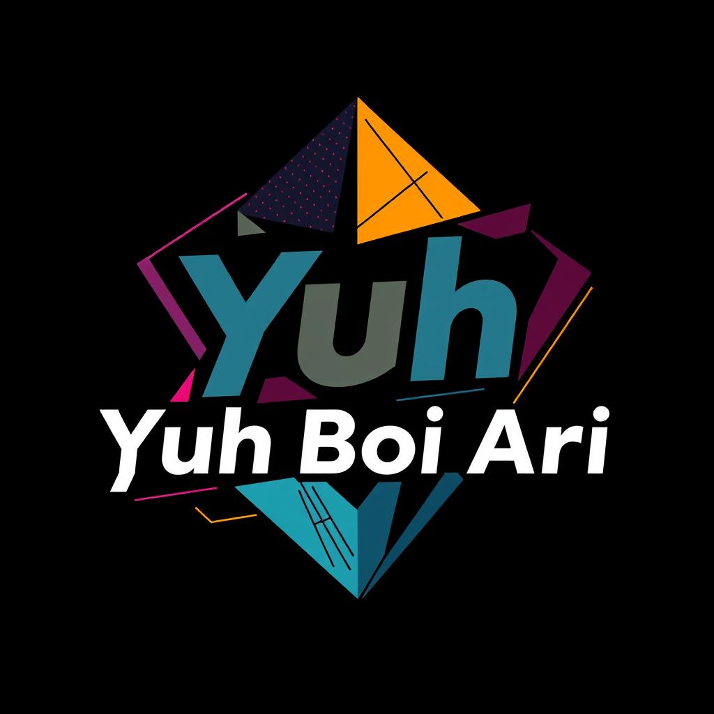 A modern geometric logo for 'Yuh Boi Ari' featuring sleek lines and dynamic shapes
